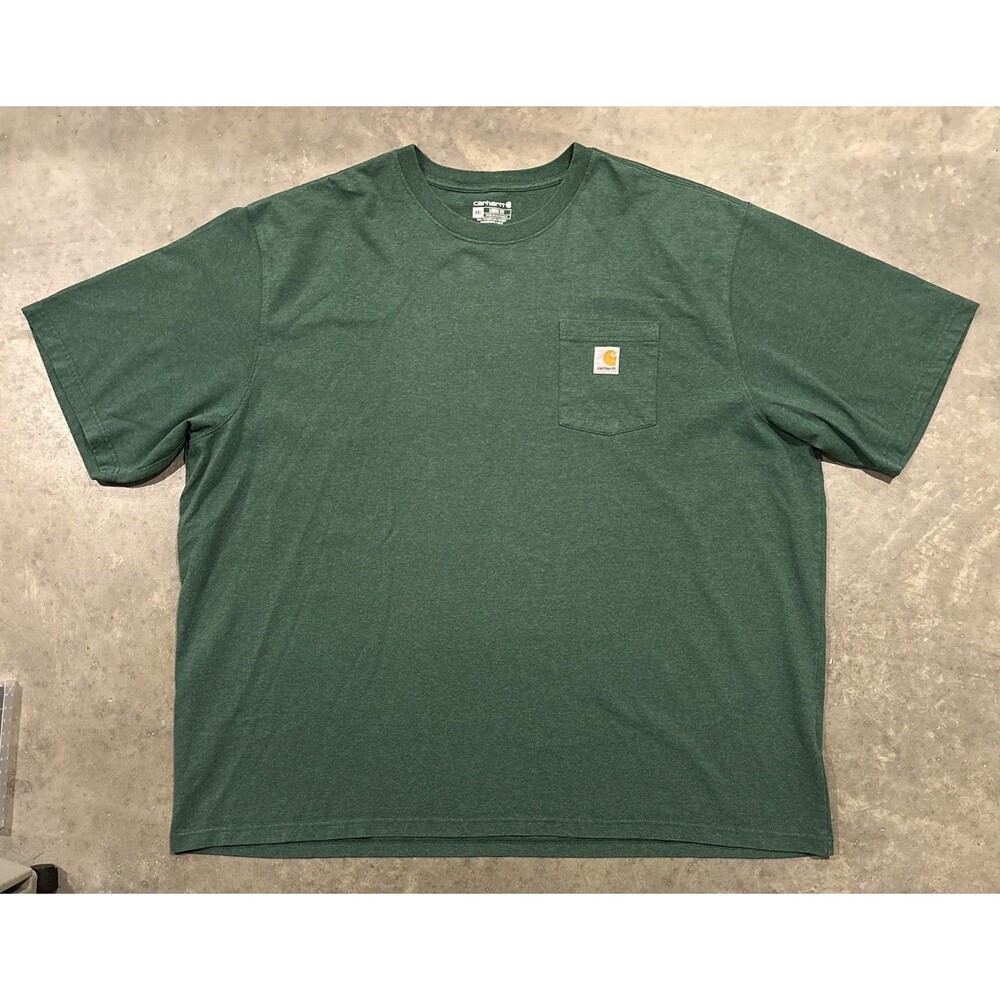 Carhartt Shirt Mens 4XL Green Short Sleeve Pocket Workwear Loose Fit Tee K87